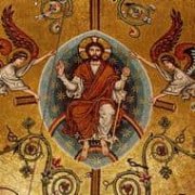 I am the vine, you are the branches-Detail of mosaic on the apse on the Lady chapel in Westminster Cathedral, London